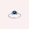0.84 CT Sapphire and Diamond White Gold Ring