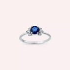 0.84 CT Sapphire and Diamond White Gold Ring