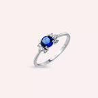 0.84 CT Sapphire and Diamond White Gold Ring
