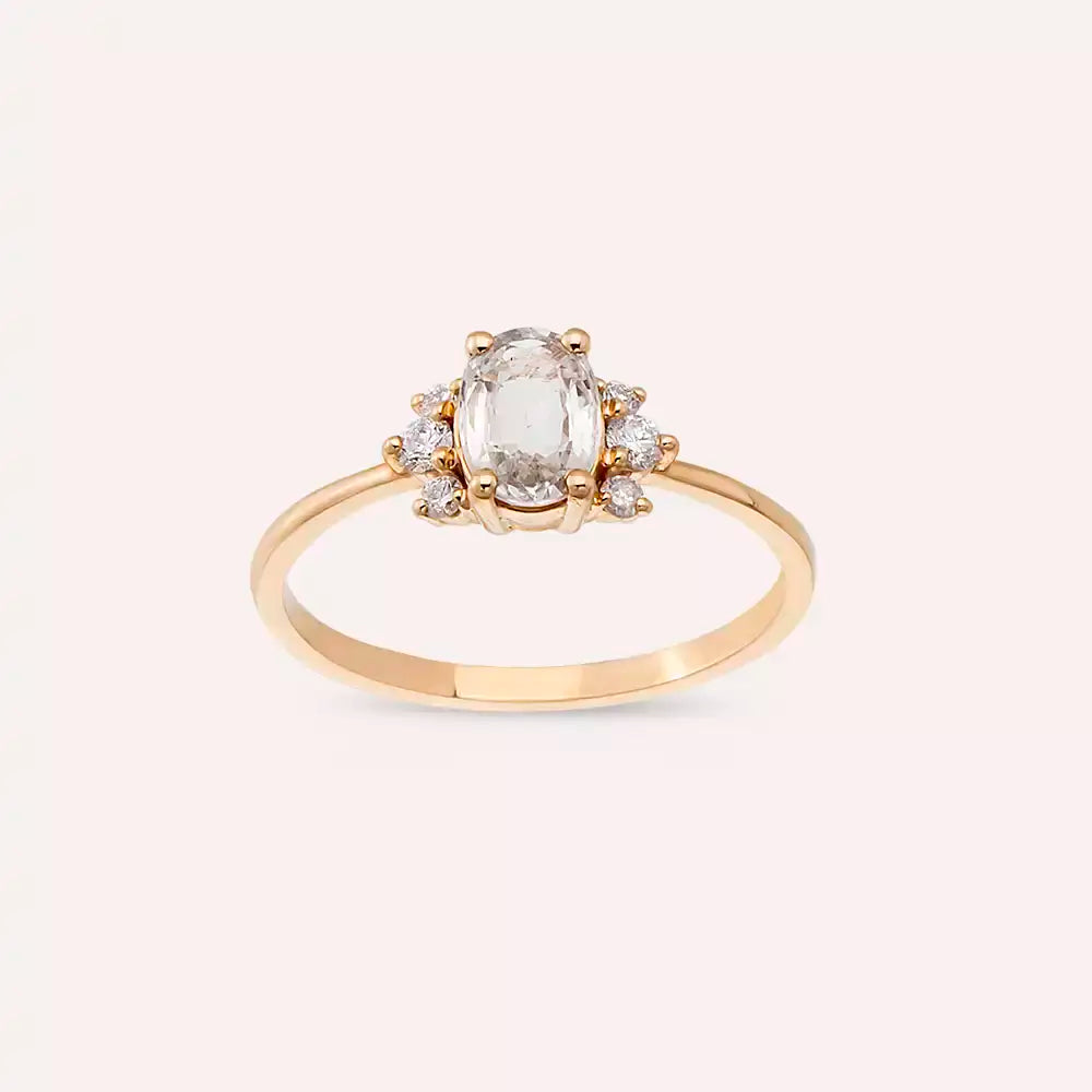 Navy 0.86 CT Multicolor Sapphire and Diamond White Gold Ring