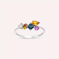 Candy 0.88 CT Multicolor Sapphire and Diamond White Gold Ring