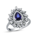 0,88 Karat Pırlantalı Safir Yüzük