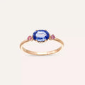 Swing 0.89 CT Blue and Pink Sapphire Rose Gold Ring