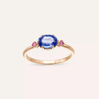 Swing 0.89 CT Blue and Pink Sapphire Rose Gold Ring