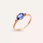 Swing 0.89 CT Blue and Pink Sapphire Rose Gold Ring