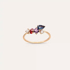 Candy 0.89 CT Multicolor Sapphire and Diamond Rose Gold Ring