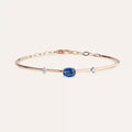 0.90 CT Oval Cut Blue Sapphire and Diamond Rose Gold Bracelet