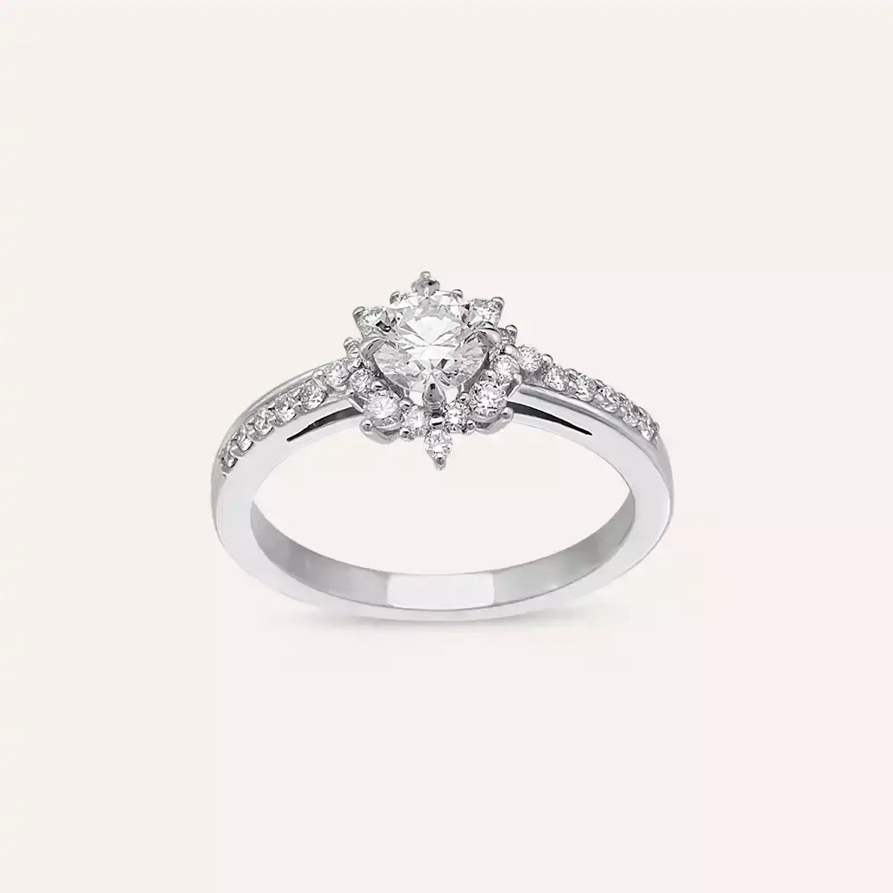 0.90 CT Diamond White Gold Ring