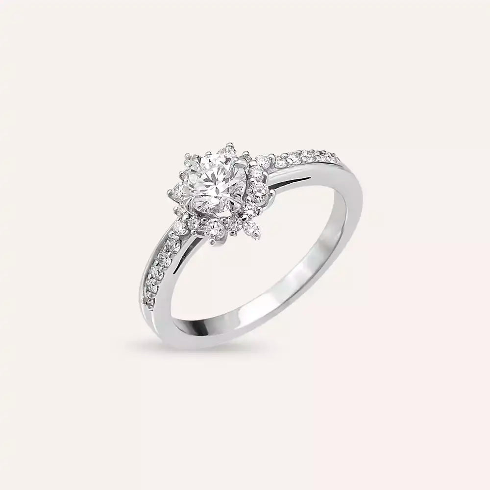 0.90 CT Diamond White Gold Ring