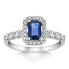 0,90 Karat Pırlantalı Safir Yüzük