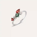 Candy 0.91 CT Multicolor Sapphire and Diamond White Gold Ring