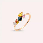 Candy 0.91 CT Multicolor Sapphire and Diamond Rose Gold Ring
