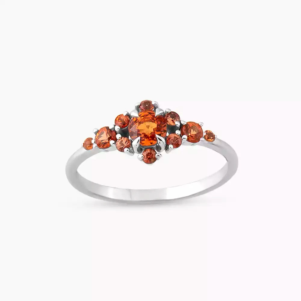 Adore 0.91 CT Orange Sapphire White Gold Ring