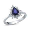 0,91 Karat Pırlantalı Safir Yüzük