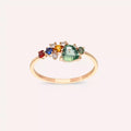 Cosmo 0.92 CT Multicolor Safir ve Pırlanta Taşlı Rose Altın Yüzük