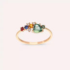 Cosmo 0.92 CT Multicolor Safir ve Pırlanta Taşlı Rose Altın Yüzük