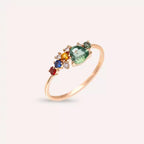 Cosmo 0.92 CT Multicolor Safir ve Pırlanta Taşlı Rose Altın Yüzük