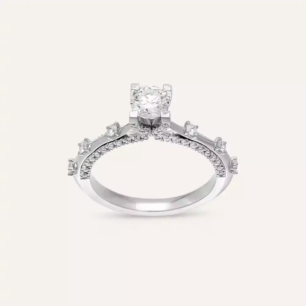 0.92 CT Diamond White Gold Ring