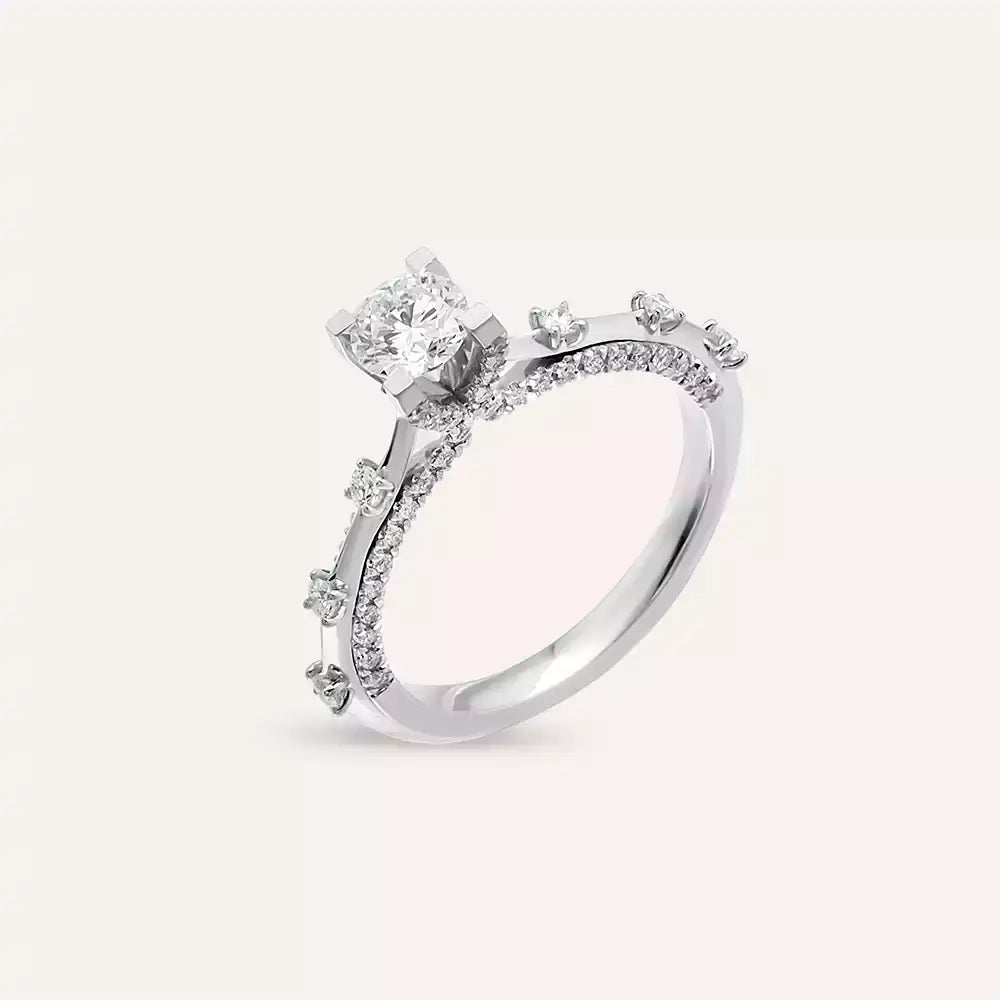 0.92 CT Diamond White Gold Ring