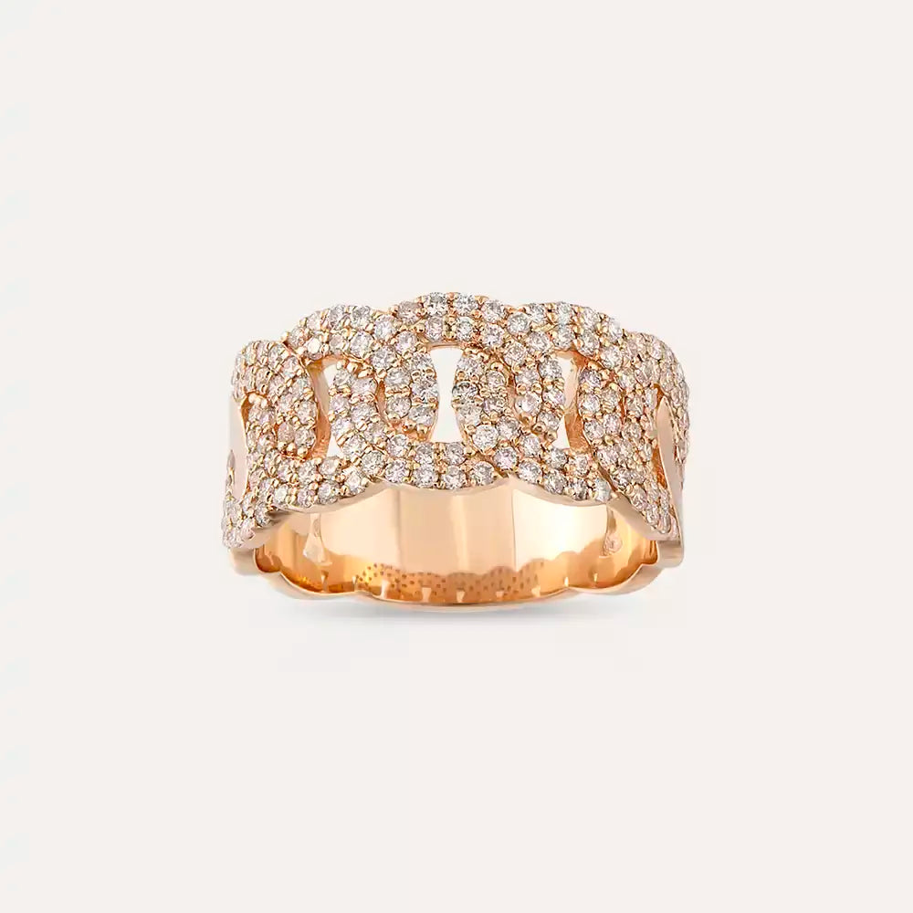 0.92 CT Diamond Rose Gold Spiral Ring