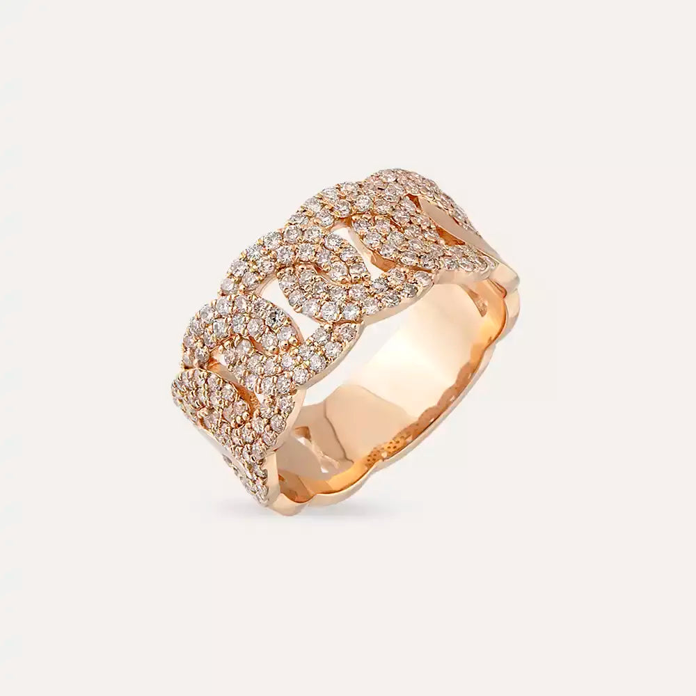0.92 CT Diamond Rose Gold Spiral Ring