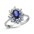 0,92 Karat Pırlantalı Safir Yüzük