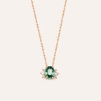 Navy 0.93 CT Multicolor Safir ve Pırlanta Taşlı Rose Altın Kolye