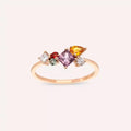 Candy 0.93 CT Diamond and Multicolor Sapphire Rose Gold Ring