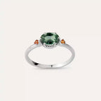 Swing 0.94 CT Green Sapphire and Orange Sapphire Ring