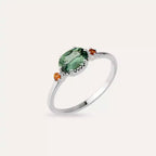 Swing 0.94 CT Green Sapphire and Orange Sapphire Ring