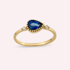 Arlo 0.94 CT Sapphire and Diamond Yellow Gold Ring