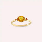 Swing 0.95 CT Yellow and Orange Sapphire Yellow Gold Ring