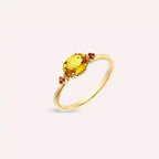 Swing 0.95 CT Yellow and Orange Sapphire Yellow Gold Ring