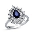 0,95 Karat Pırlantalı Safir Yüzük