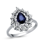 0,95 Karat Pırlantalı Safir Yüzük