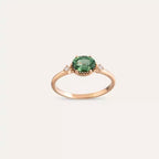 Swing 0.96 CT Green Sapphire and Diamond Rose Gold Ring