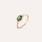Swing 0.96 CT Green Sapphire and Diamond Rose Gold Ring