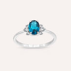 Navy 0.98 CT London Blue Topaz and Diamond White Gold Ring