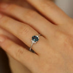 Navy 0.98 CT London Blue Topaz and Diamond White Gold Ring