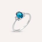 Navy 0.98 CT London Blue Topaz and Diamond White Gold Ring