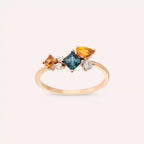 Candy 0.98 CT Multicolor Sapphire Rose Gold Ring