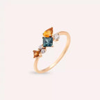Candy 0.98 CT Multicolor Sapphire Rose Gold Ring