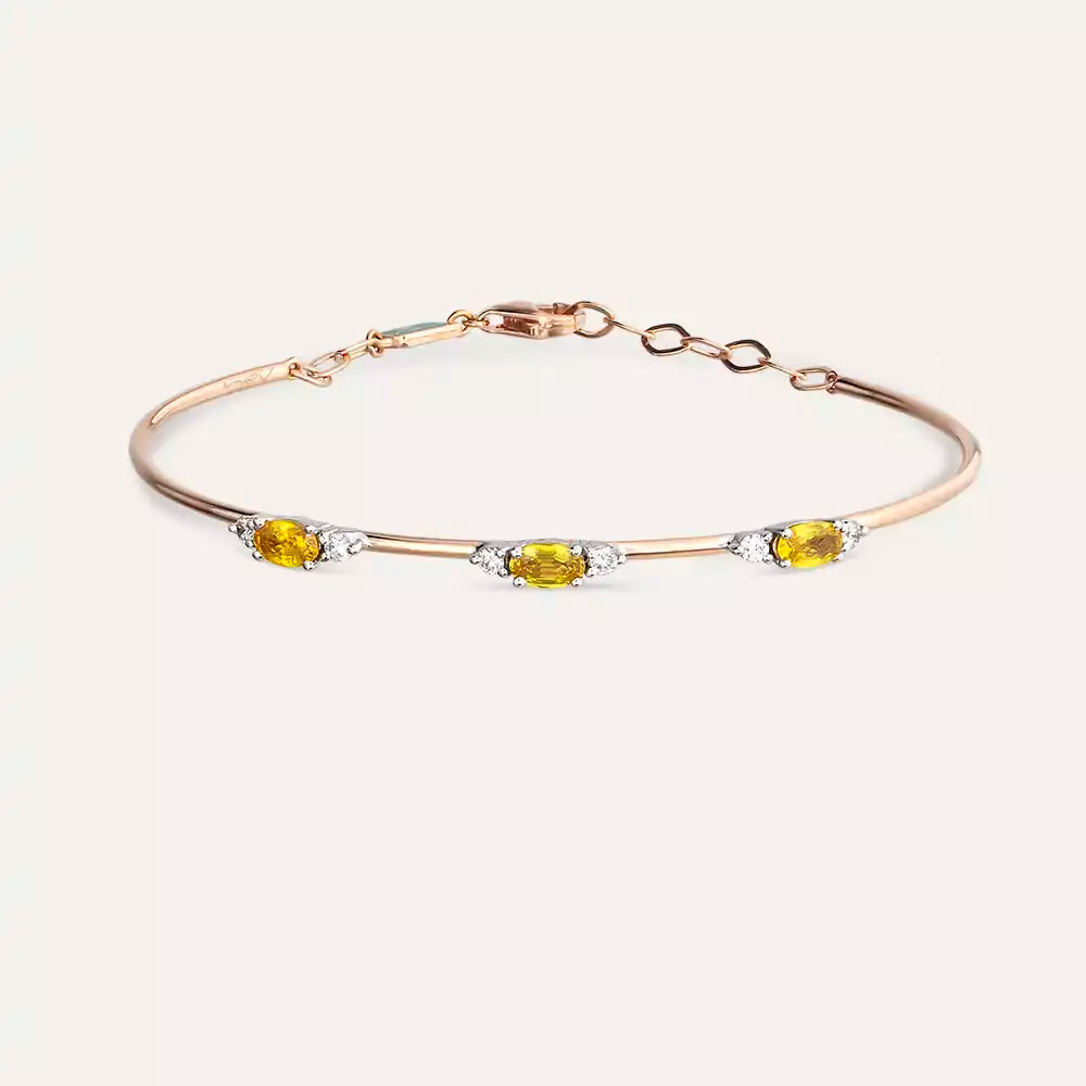 0.98 CT Yellow Sapphire and Diamond Bracelet