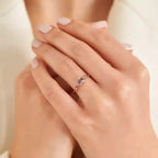 Fiver 0.99 CT Multicolor Sapphire Rose Gold Ring