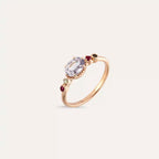 Fiver 0.99 CT Multicolor Sapphire Rose Gold Ring