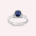Twine 0.99 CT Safir ve Pırlanta Taşlı Beyaz Altın Yüzük