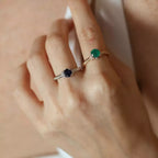 Twine 0.99 CT Safir ve Pırlanta Taşlı Beyaz Altın Yüzük