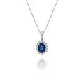 0,99 Karat Pırlantalı Safir Kolye