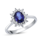 0,99 Karat Pırlantalı Safir Yüzük