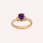 Twine 1.00 CT Amethyst and Diamond Rose Gold Ring